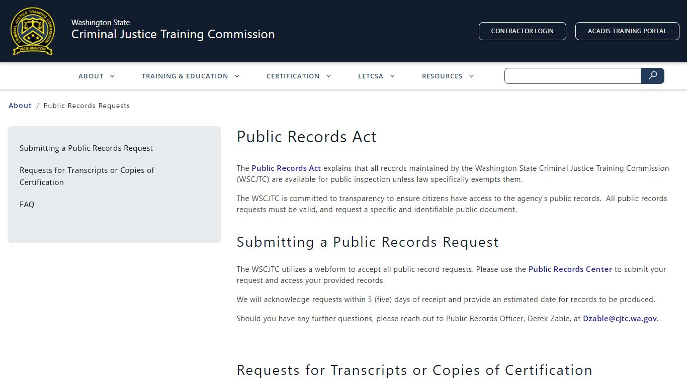 Public Records Requests